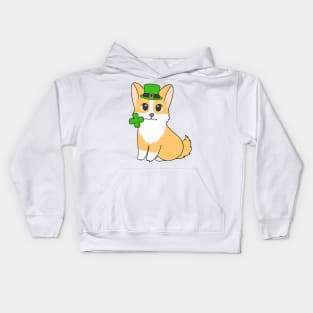 St Patrick Corgi Kids Hoodie